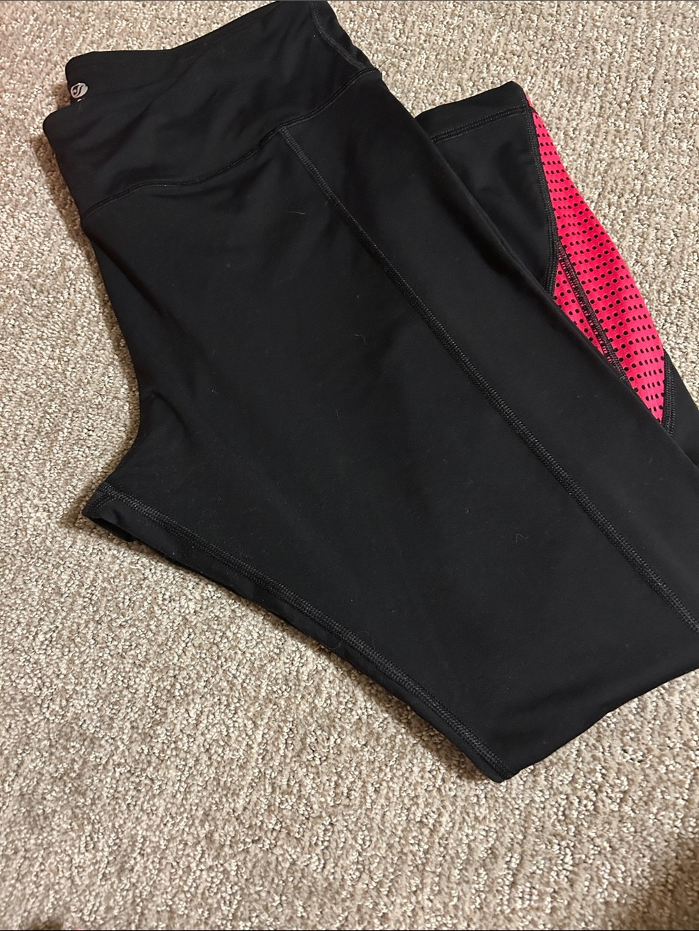 Soma Black Women's Athletic Leggings with Pink Accent